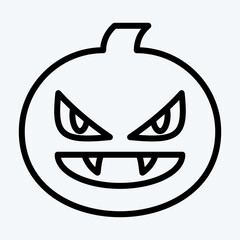 Icon Pumpkin. suitable for Halloween symbol. line style. simple design editable. design template vector. simple illustration