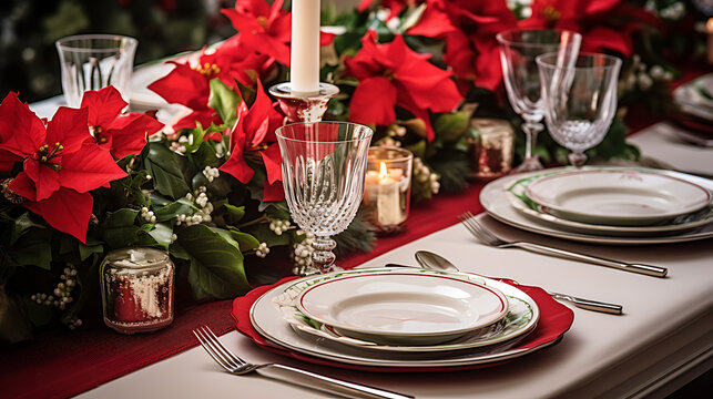 etting the table to celebrate Christmas