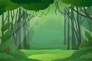 cartoon jungle background vector