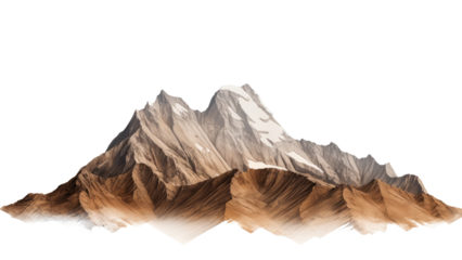 Mountain on isolated transparent background, PNG file