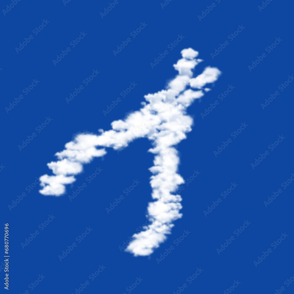 Poster clouds in the shape of a round pliers symbol on a transparent background. a symbol consisting of clo