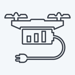 Icon Drone Charging. related to Drone symbol. line style. simple design editable. simple illustration
