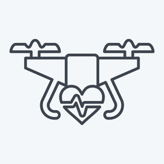 Icon Medical Drone. related to Drone symbol. line style. simple design editable. simple illustration