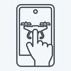 Icon Mobile App. related to Drone symbol. line style. simple design editable. simple illustration