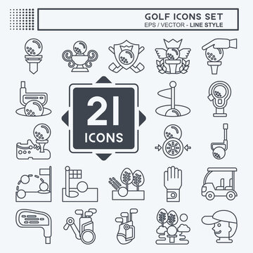 Icon Set Golf. related to Sports symbol. line style. simple design editable. simple illustration