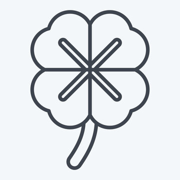 Icon Clover. related to Celtic symbol. line style. simple design editable. simple illustration