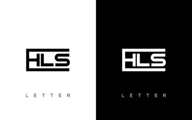 HLS letter logo design with black background in illustrator, vector logo modern alphabet font overlap style. calligraphy designs for logo, Poster, Invitation, etc.