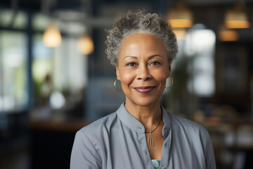 Fototapeta premium senior black businesswoman portrait in the office