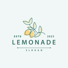 Lemon Logo, Fresh Lemon Juice Illustration Design For Minimalist, Elegant, Luxurious Plantation