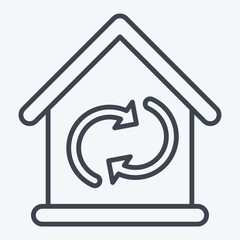 Icon Circulating Air. related to Air Conditioning symbol. line style. simple design editable. simple illustration
