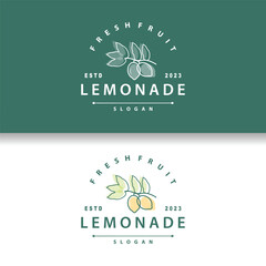 Lemon Logo, Fresh Lemon Juice Illustration Design For Minimalist, Elegant, Luxurious Plantation