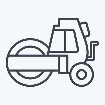 recommend clip art: Icon Steamroller. related to Construction Vehicles symbol. line style. simple design editable. simple illustration