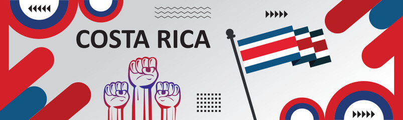 Costa Rica national day banner with flag colors background,independence day background design,.eps