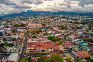 Fototapeta na wymiar Aerial View of of the San Jose Suburb of Heredia, Costa Rica
