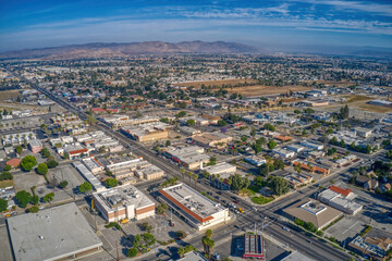 Aerial View of the Town of Hemet, California - obrazy, fototapety, plakaty