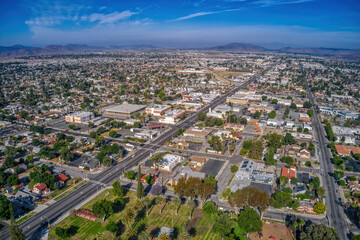Fototapeta na wymiar Aerial View of the Town of Hemet, California
