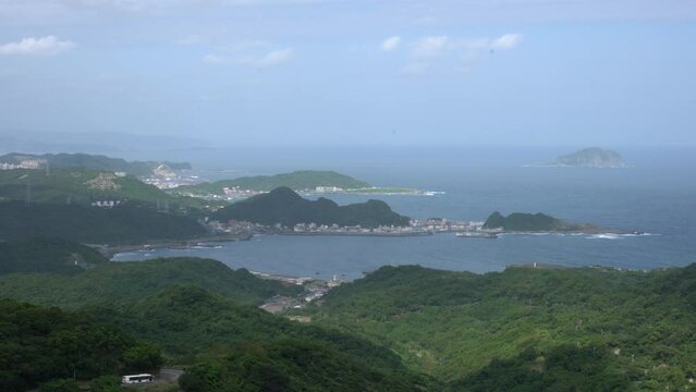 Picturesque scenic landscapes coast near Jiufen, New Taipei City's of Ruifang District, Taiwan.