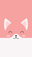 Cute cat. Woodland forest animal. Poster for baby room. Childish print for nursery.