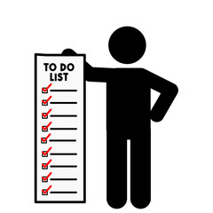 flat design vector illustration with carrying to do list