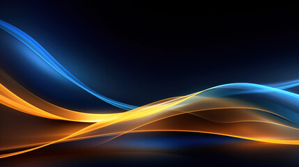 The Art of Moving Lines in Blue, Black, and Gold Wave Minimalist Motion Background