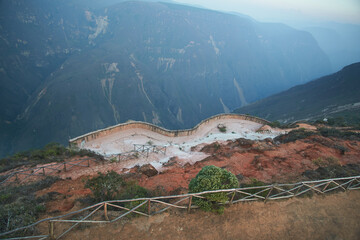 Viewpoint of the Huancas Sonche Canyon located in the district of Huancas. The depth is 962 meters.