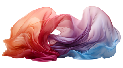 Fluttering cloth on a transparent png background