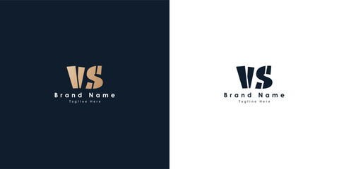 VS Letters vector logo design