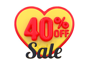 40 percent discount sale off 3d