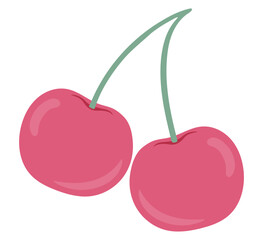 red cherry icon vector illustration.