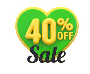 40 percent discount sale off 3d