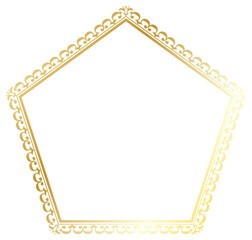gold pentagon elegant border frame