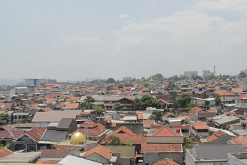 air pollution over Bandung city scape, West Java, Indonesia