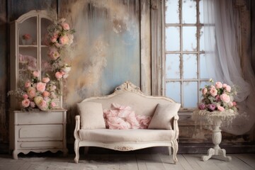 Shabby chic interior background