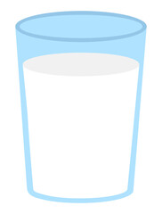 Glass of milk vector flat icon. Glass of milk isolated on white background