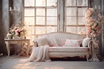 Shabby chic interior background