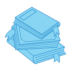 Blue line books. Vector illustration with education theme. Back to school.