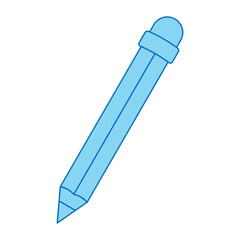 Blue line pencil. Vector illustration with education theme. Back to school.