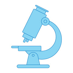 Blue line microscope. Vector illustration with education theme. Back to school.