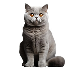 British shorthair cat isolated on transparent background