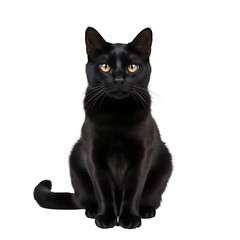 Portrait of a black cat isolated on white