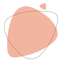 Modern abstract vector banner. Shape abstract orange pastel color with line vector illustration isolated on white background.