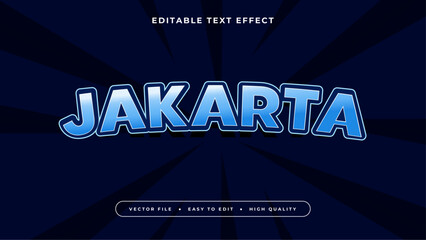 Editable text effect. Blue jakarta text on darkk blue background.