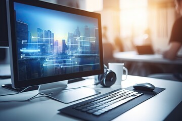 Naklejka premium Support center background