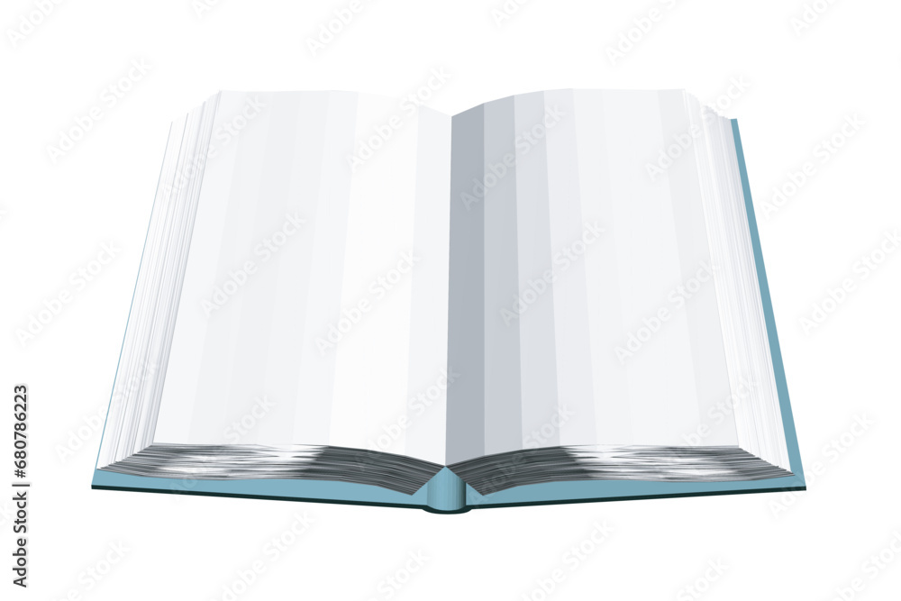 Poster model of a polygonal open book isolated on a white background. view from above. 3d. vector illustrat