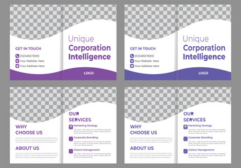  corporate bifold brochure template design.