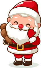 santa claus. Merry Christmas watercolors cute Santa Claus on white background.