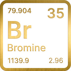 Golden 35. Bromine (Br) Periodic table of the chemical elements