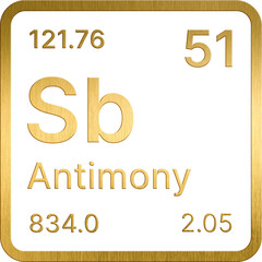 Golden 51. Antimony (Sb) Periodic table of the chemical elements
