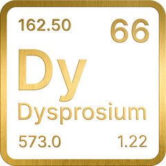 Golden 66. Dysprosium (Dy) Periodic table of the chemical elements