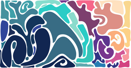 Fototapeta na wymiar Colorful abstract doodle shape background. Colorful liquid and fluid background. Abstract trendy liquid background design. Abstract Wavy geometric background.